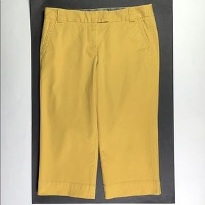 Y2K J.Crew Factory Stretch Favorite Fit Yellow Capri Shorts Pants  Spring 2008